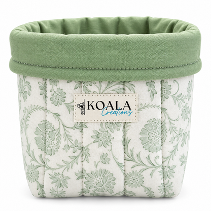 Grass Scroll Quilted Vanity Bucket