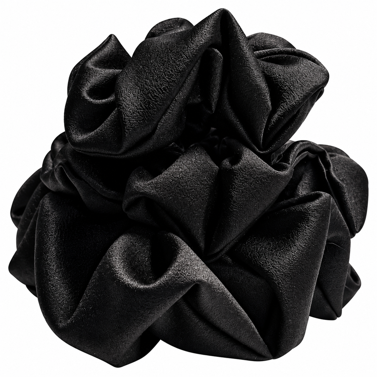 Midnight Black Satin Scrunchie