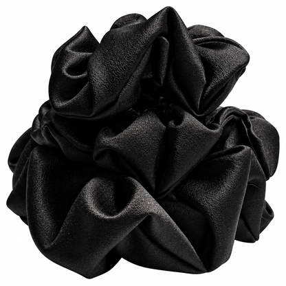 Midnight Black Satin Scrunchie