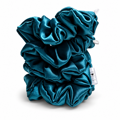 Teal Satin Scrunchie