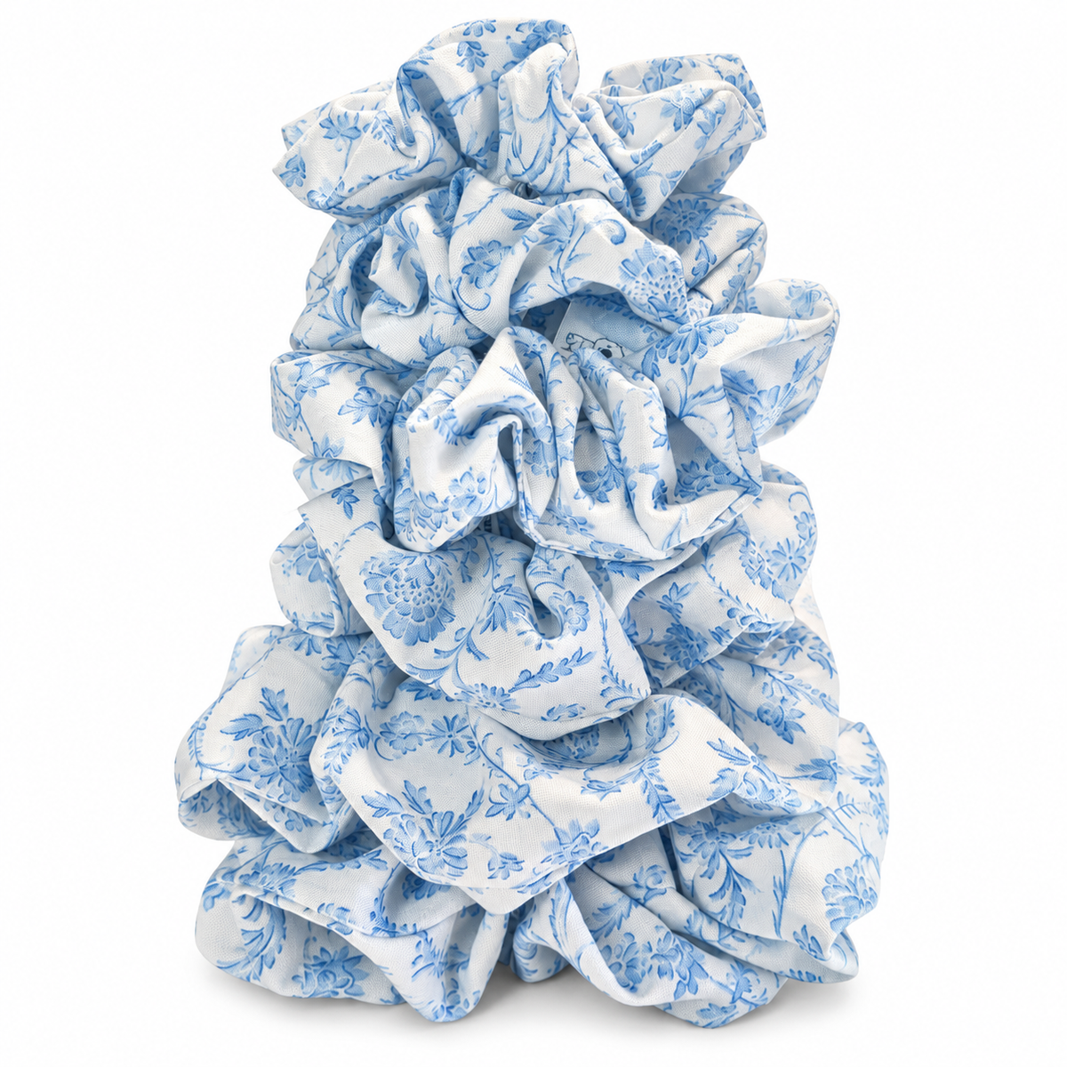 Porcelain Scroll Cotton Scrunchie