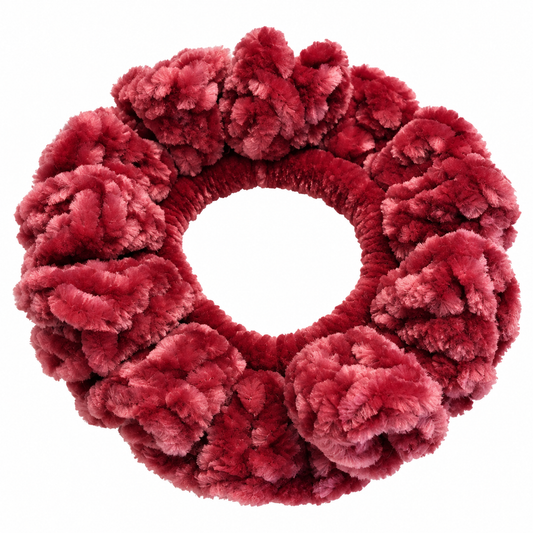 Pomegranate Crochet Velvet Scrunchie