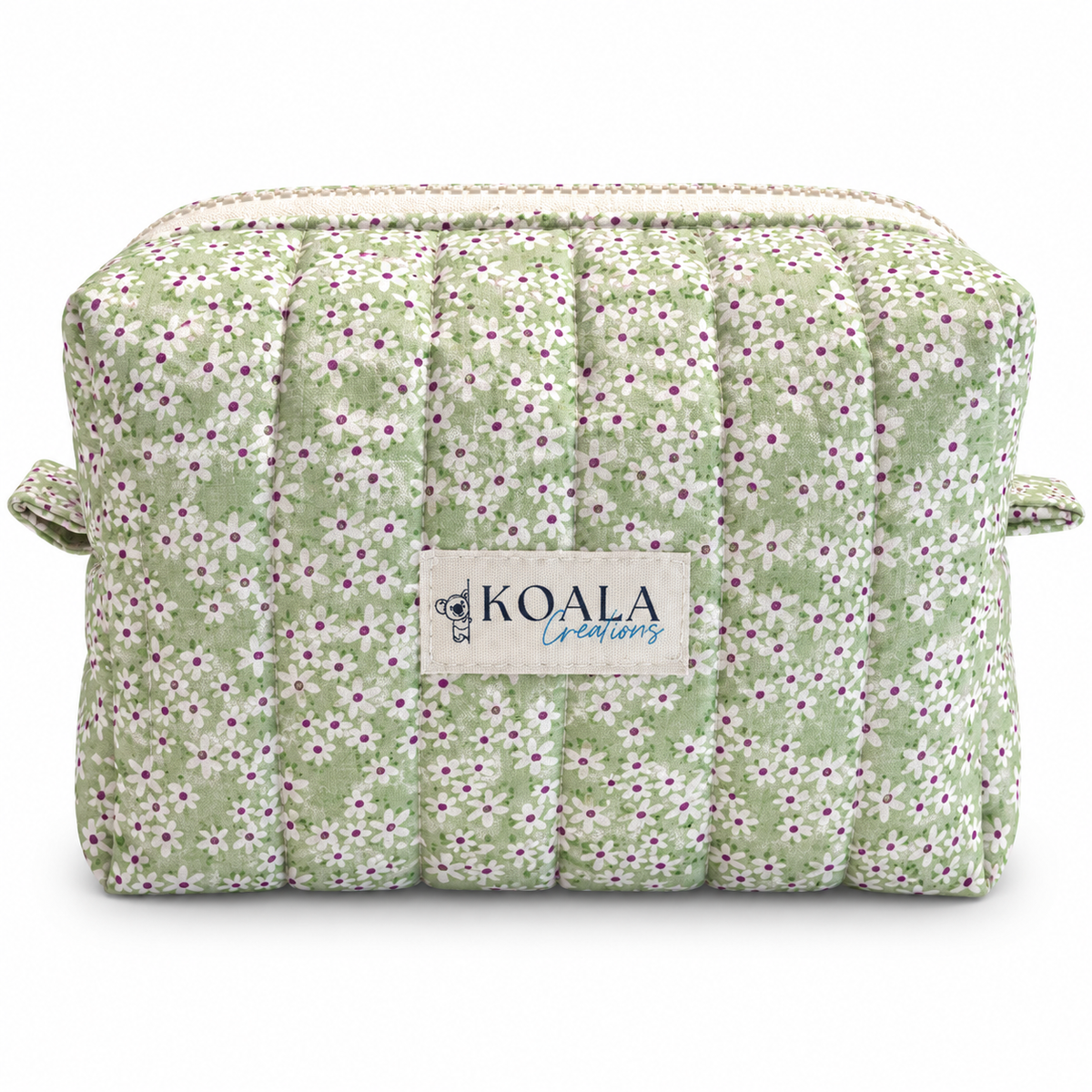 Lime Blossom Quilted Makeup Bag