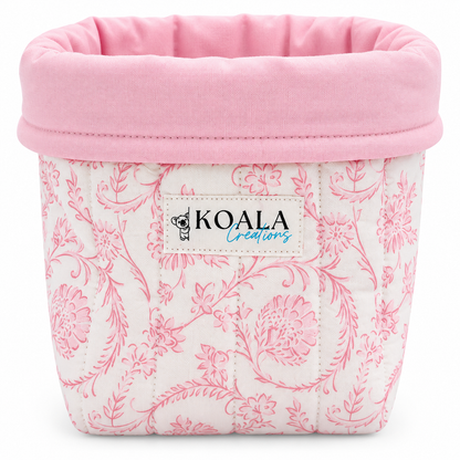 Rose Scroll Quilted Vanity Bucket