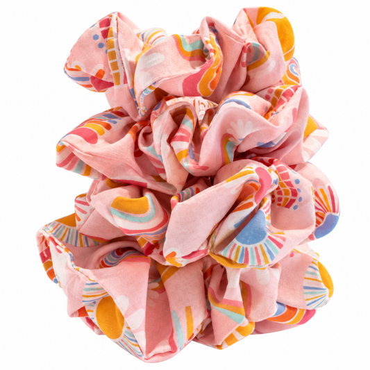 Rainbow Sunshine Cotton Scrunchie
