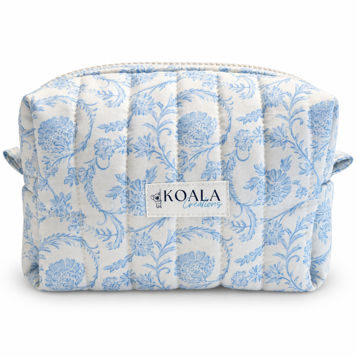Porcelain Scroll Quilted Makeup Bag