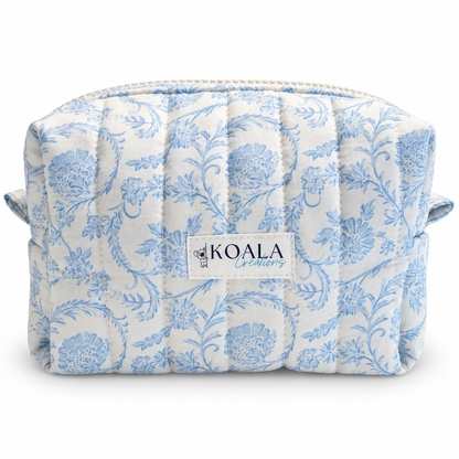 Porcelain Scroll Quilted Makeup Bag