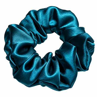 Teal Satin Scrunchie