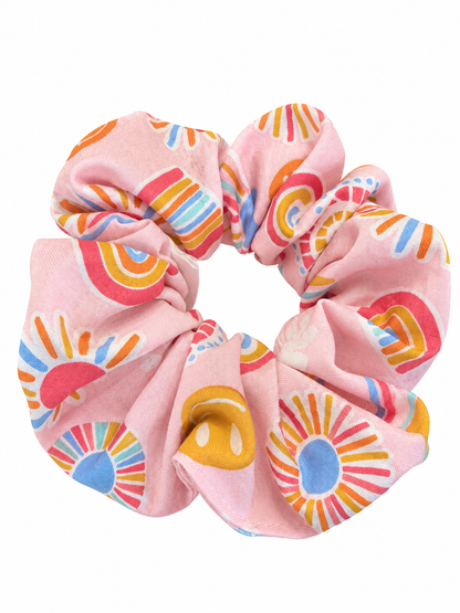 Rainbow Sunshine Cotton Scrunchie