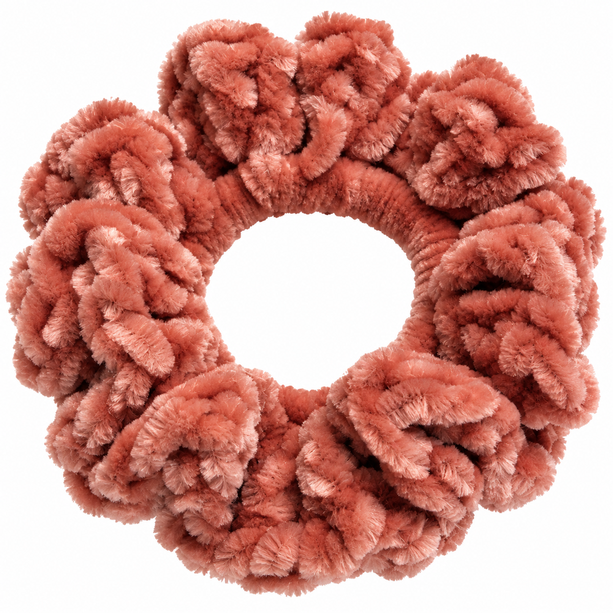 Clay Rose Crochet Velvet Scrunchie