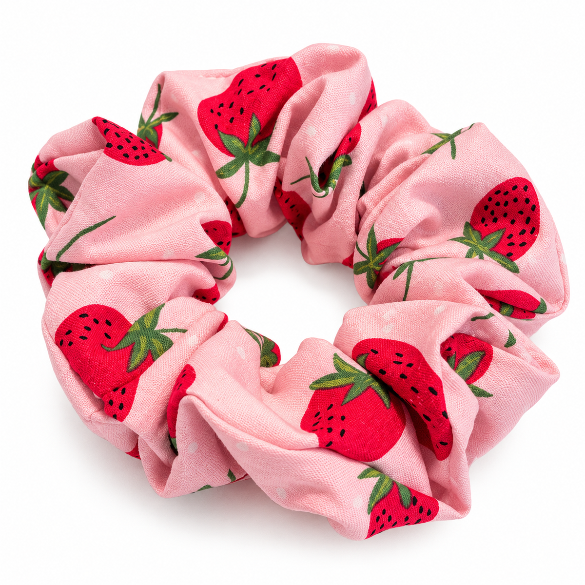 Strawberry Fields Cotton Scrunchie
