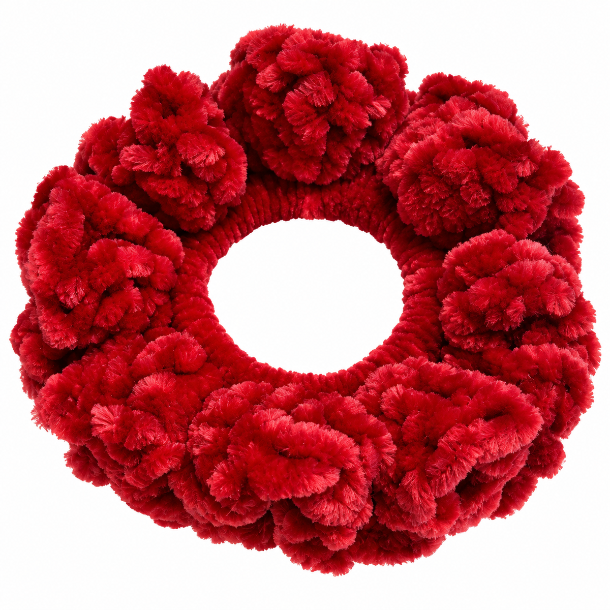 Red Crochet Velvet Scrunchie