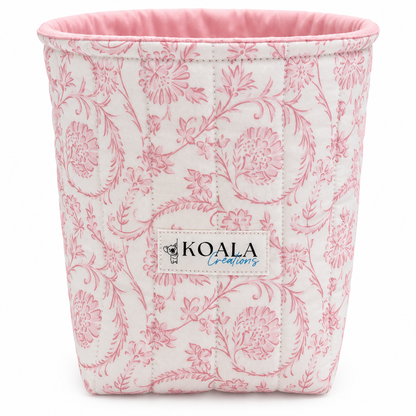 Rose Scroll Quilted Vanity Bucket