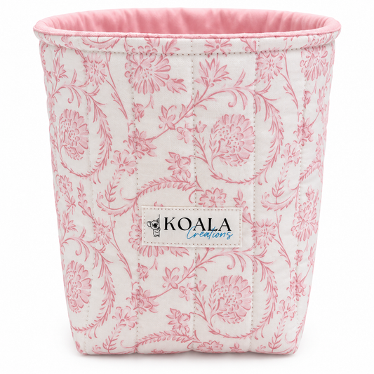 Rose Scroll Quilted Vanity Bucket