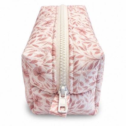 Blush Meadow Quilted Makeup Bag