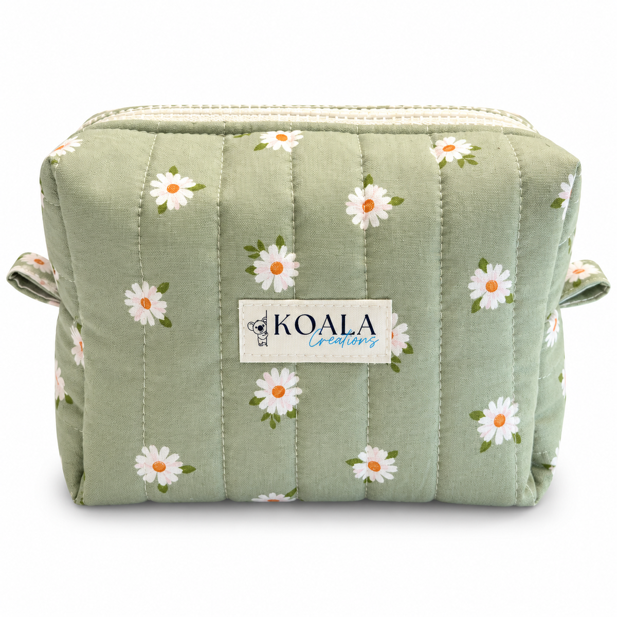 Sage Garden Quilted Makeup Bag