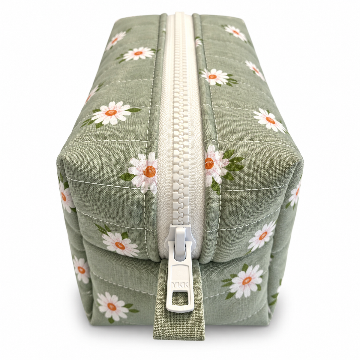 Sage Garden Quilted Makeup Bag