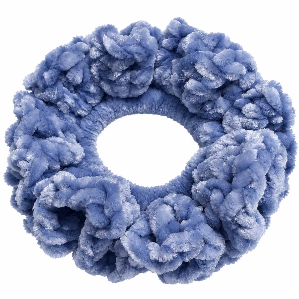 Smokey Blue Crochet Velvet Scrunchie