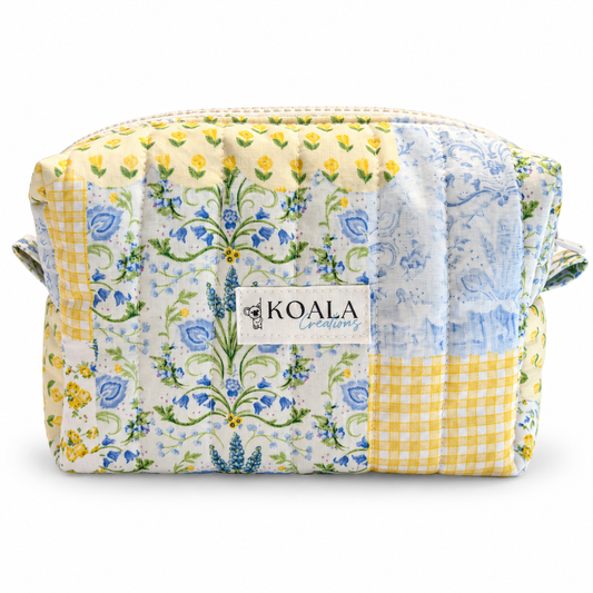 Lemonade Picnic Quilted Makeup Bag
