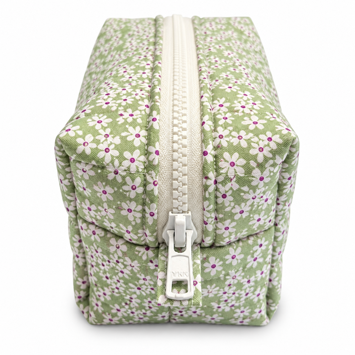 Lime Blossom Quilted Makeup Bag