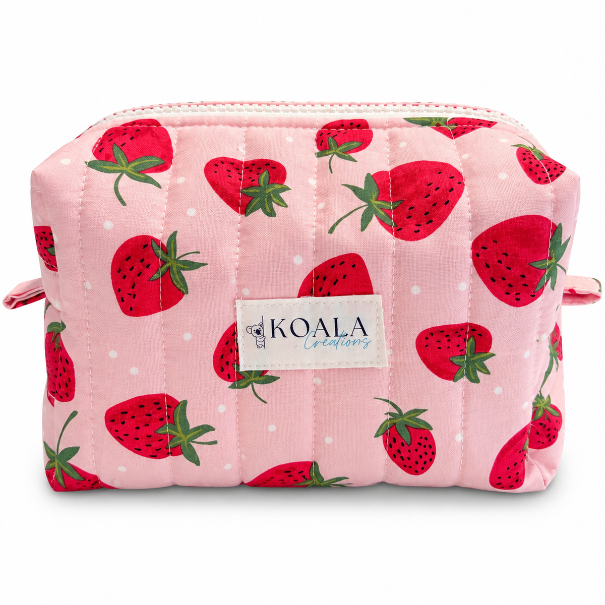 Strawberry Fields Quilted Makeup Bags