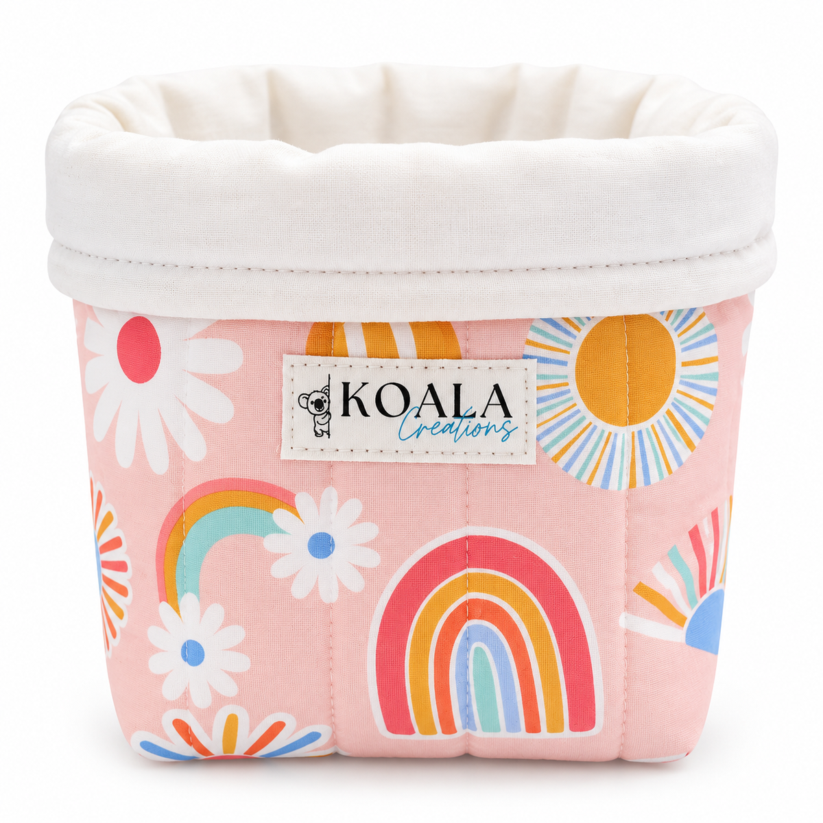 Rainbow Sunshine Quilted Vanity Bucket