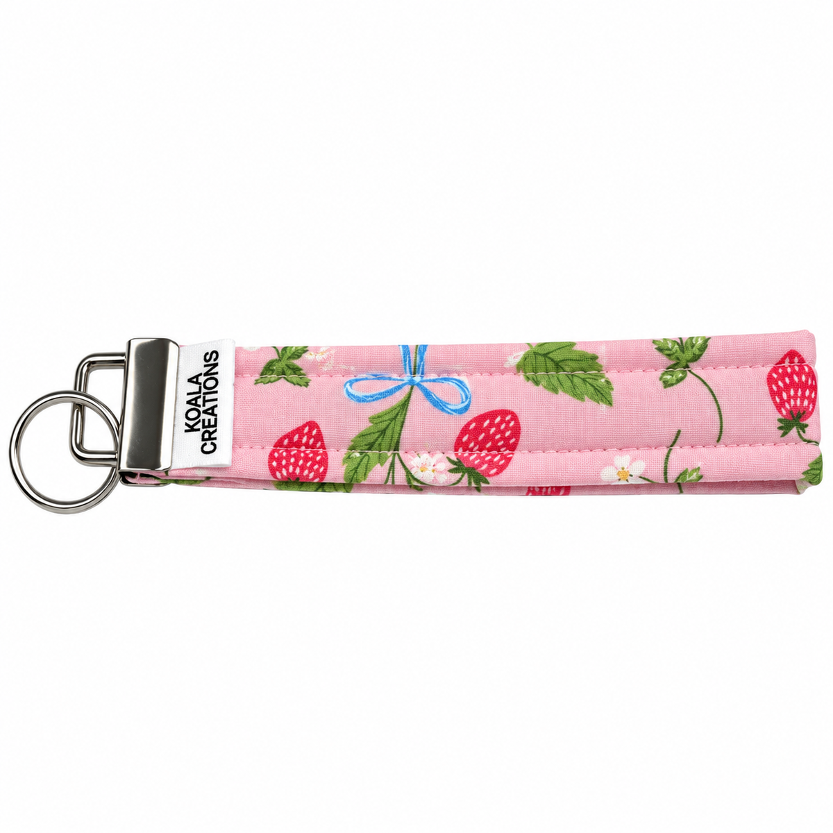 Strawberry Bows Keychain Wristlet