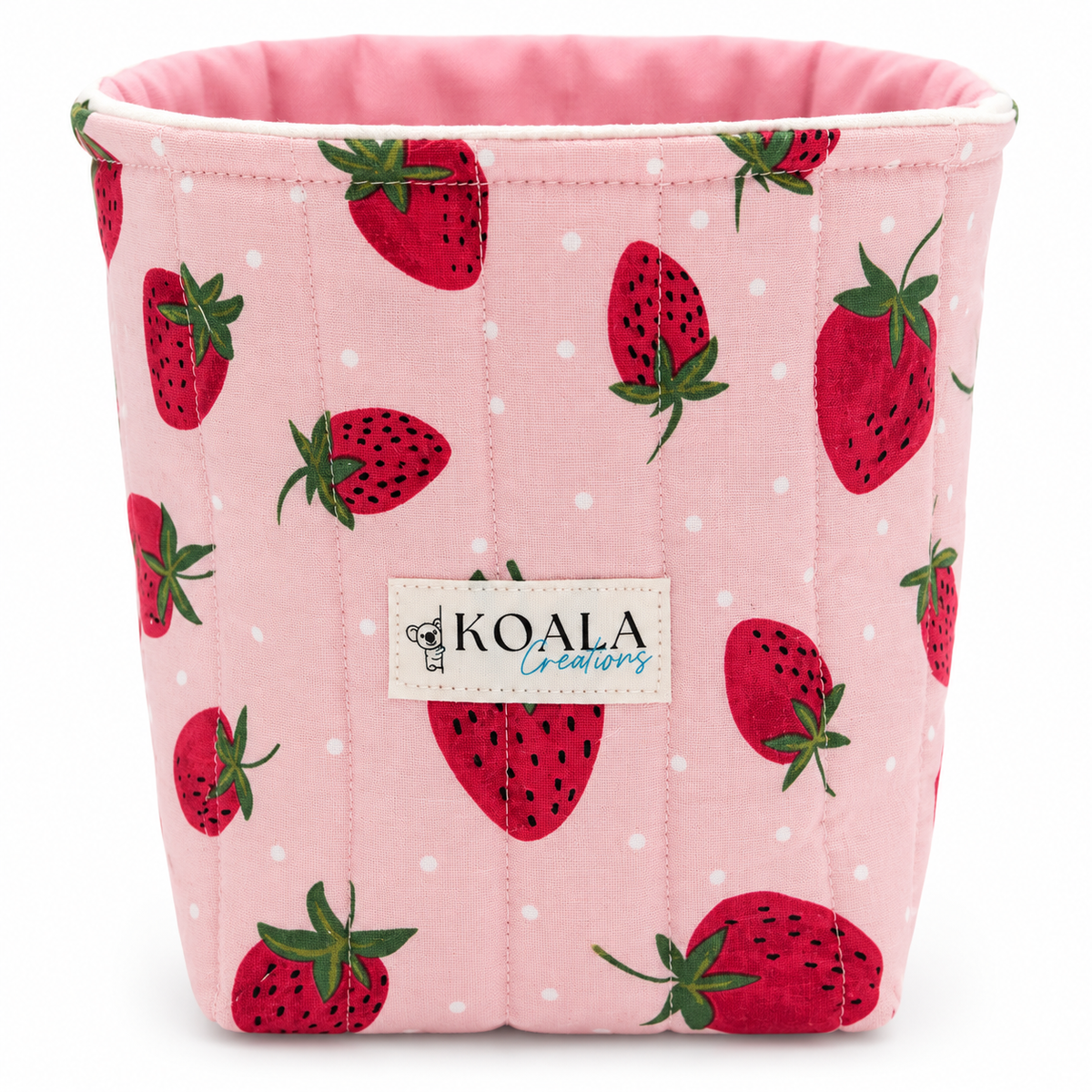 Strawberry Fields Quilted Vanity Bucket