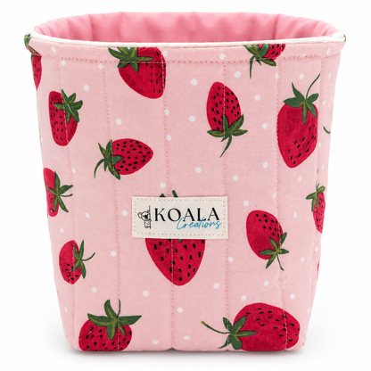 Strawberry Fields Quilted Vanity Bucket