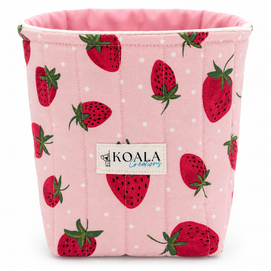 Strawberry Fields Quilted Vanity Bucket