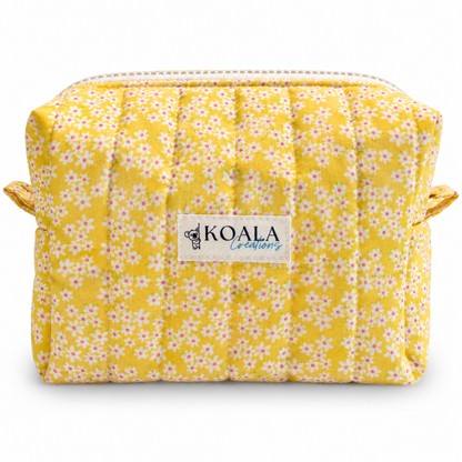Sun Blossom Quilted Makeup Bag