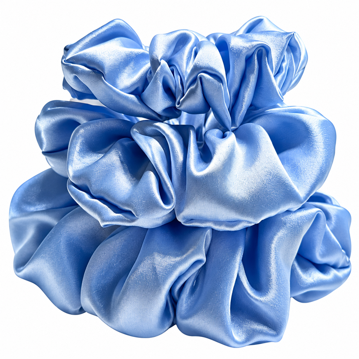 Sky Blue Satin Scrunchie