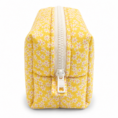 Sun Blossom Quilted Makeup Bag